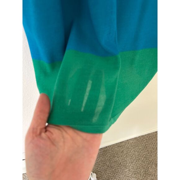 Misook Dress Women's M  Colorblock‎ Sleeveless Sheath Dress Tank knit blue green - Picture 9 of 11